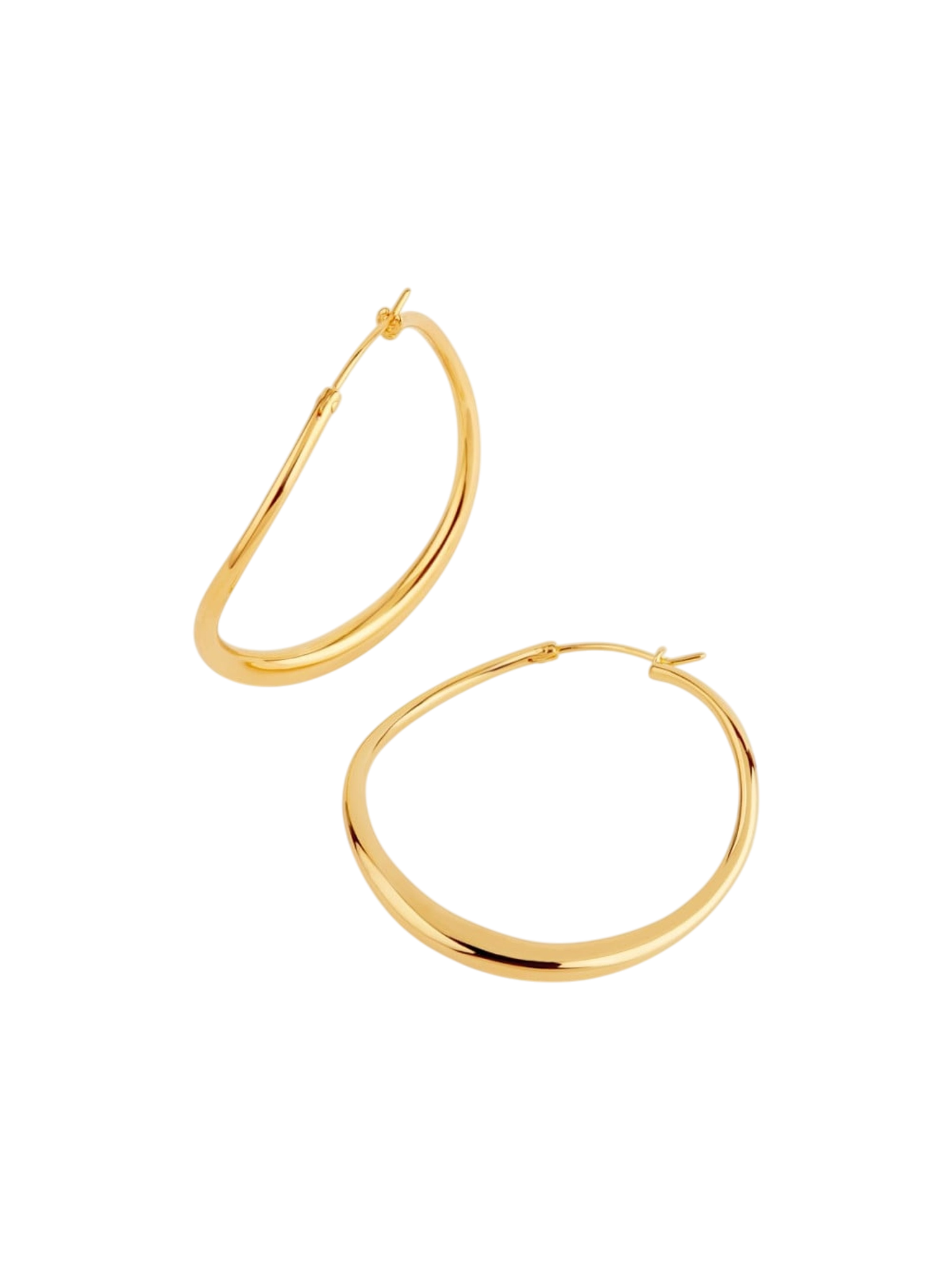 Gold wave large hoops